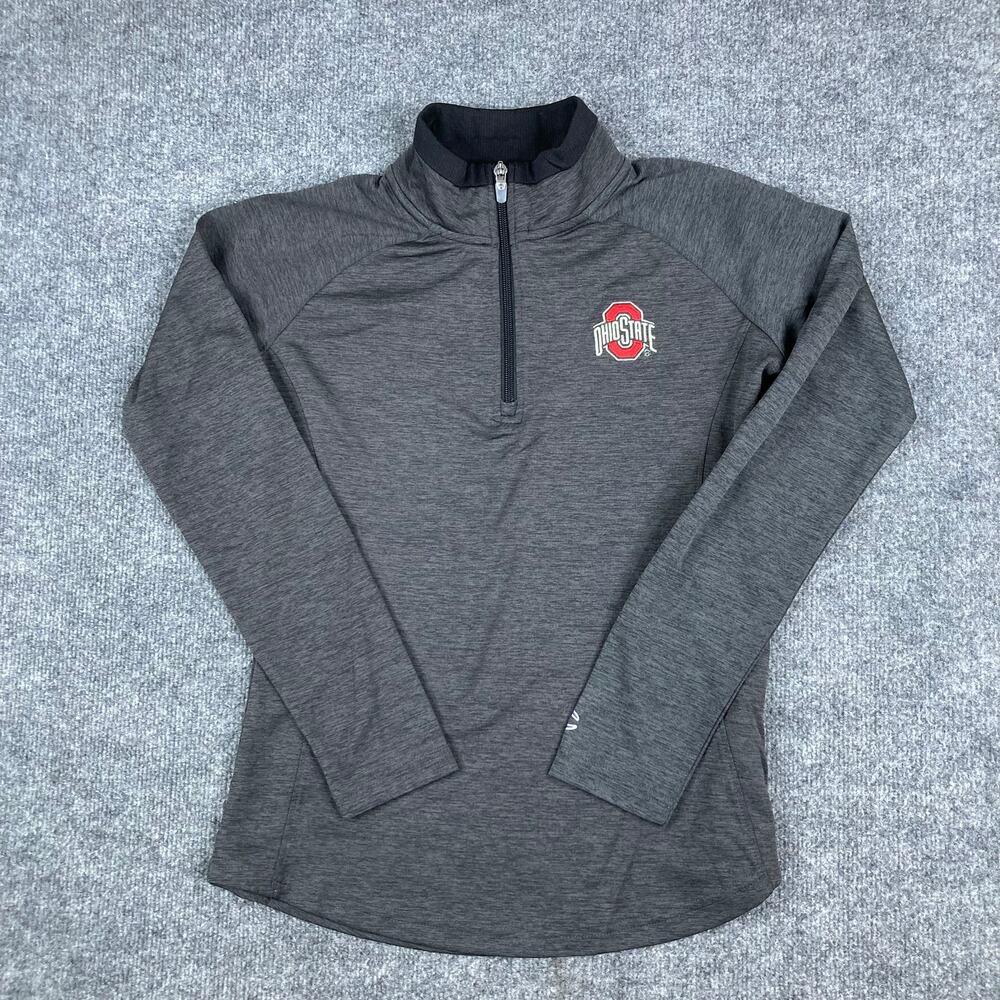 Champion‎ Pullover Womens Small Gray Ohio State 1/4 Zip Athletic Logo